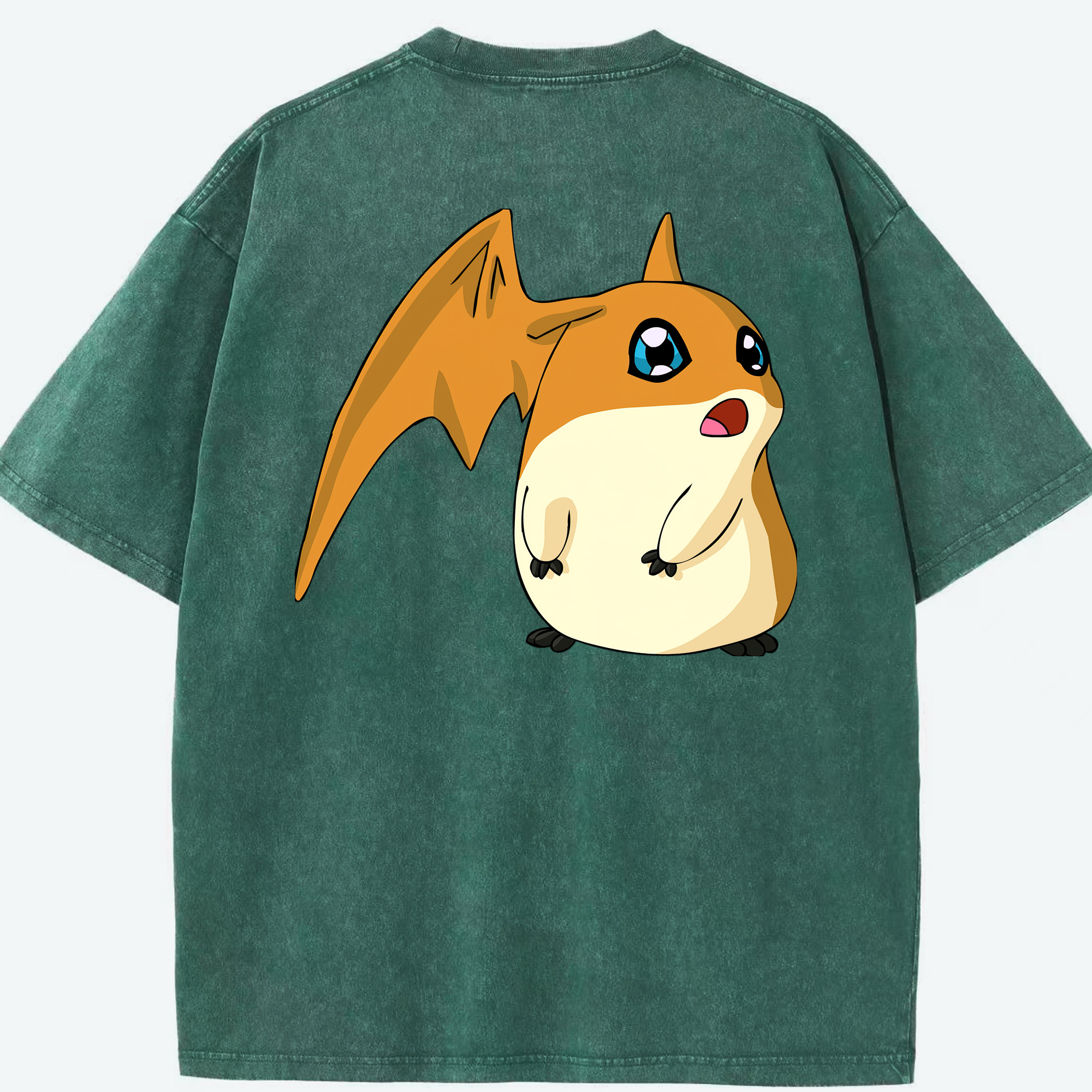 （画像用） Digimon デジタルモンスター/デジモン 綿100% ヴィンテージ風 半袖Tシャツ（背面プリント）